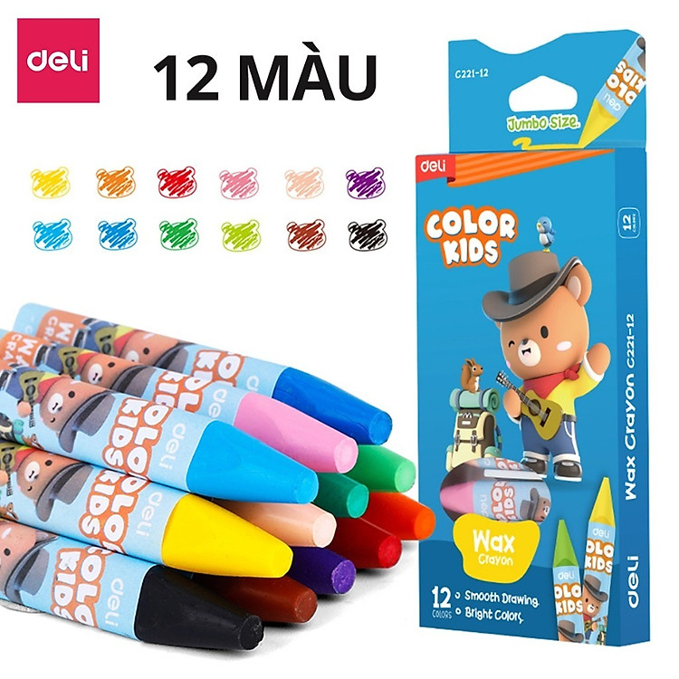 Màu Sáp Dầu Học Sinh Colorkids (12 màu)