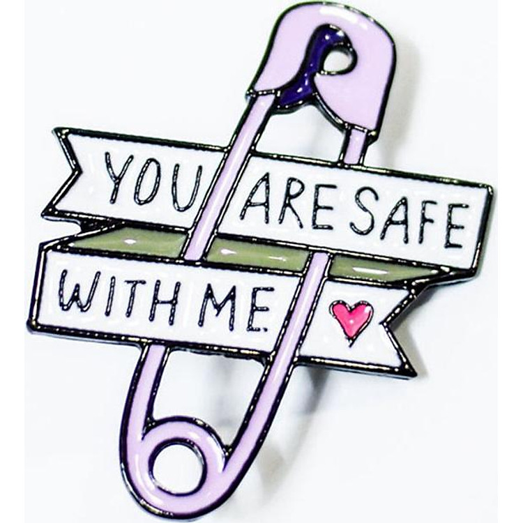 Kim băng You are safe with me - Pin sticker ghim cài áo