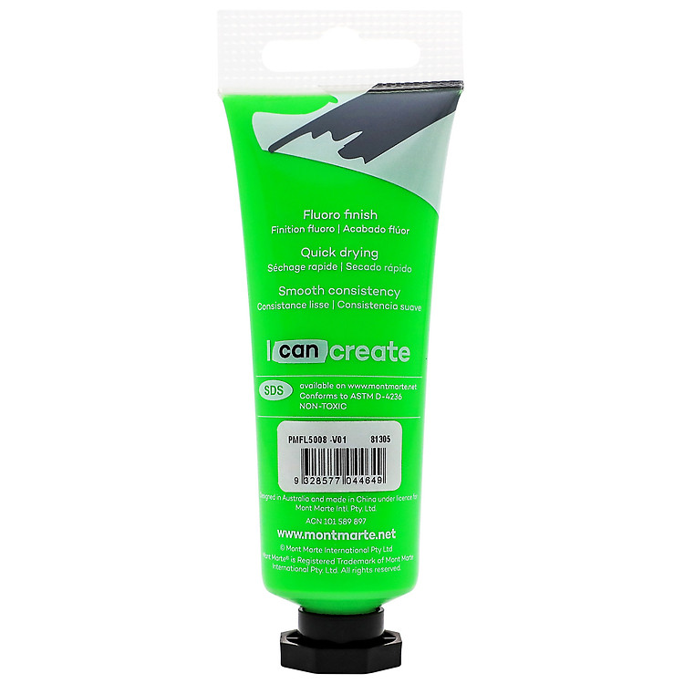 Màu Acrylic Fluro Mont Marte 50ml (Màu dạ quang) - Ảnh 2