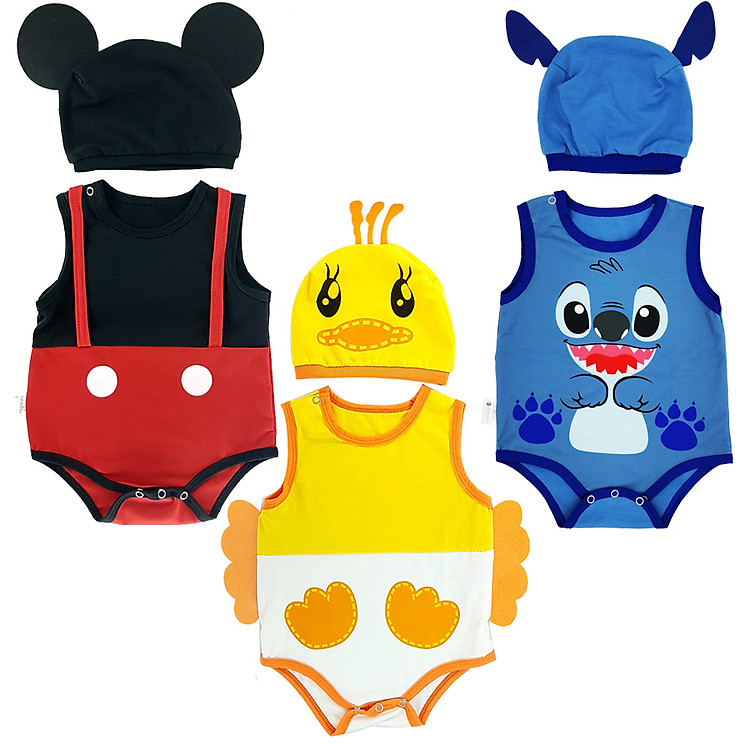 Combo 3 Bộ Bodysuit Hình Thú Cho Bé ( Khách Chọn Bé Trai Hoặc Gái, Shop Giao Mẫu Ngẫu Nhiên) - CB3BDS_MIX