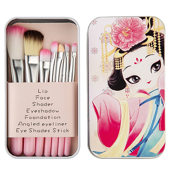 Bộ Cọ Trang Điểm 7 Món Lông Siêu Mềm Mại Chuyên Nghiêp Nhỏ Gọn Dễ Dàng Mang Theo Có Lược Chải Tóc Mái , Chuốt Mi - MP121