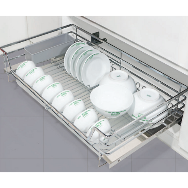 Kệ Đựng Bát Đĩa Đa Năng Inox Nan Dẹt Grob - Hàng Chính Hãng