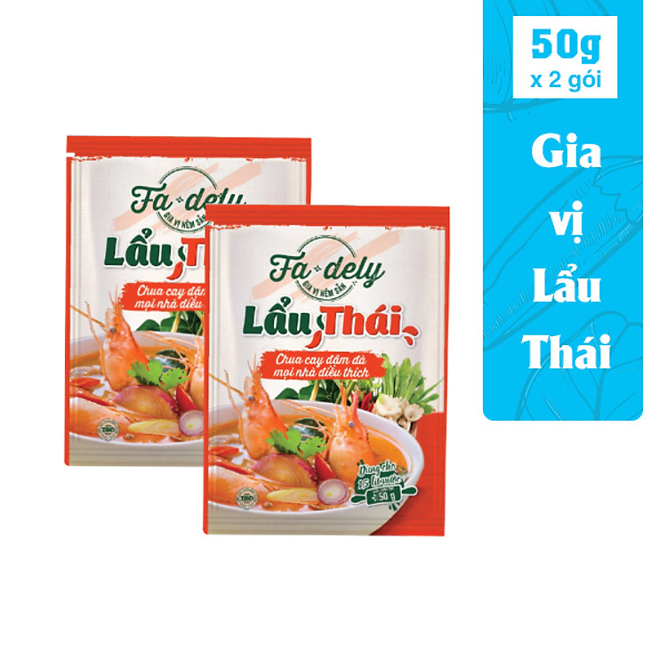 Combo 2 gói Gia Vị Nêm Sẵn Lẩu Thái Fadely (50g/gói)