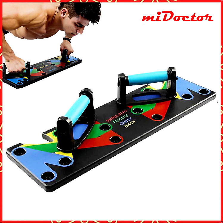 Bộ Dụng Cụ Hít Đất Chống Đẩy 9 in 1 – Dụng Cụ Chống Đẩy - Hít Đất - Chính Hãng miDoctor