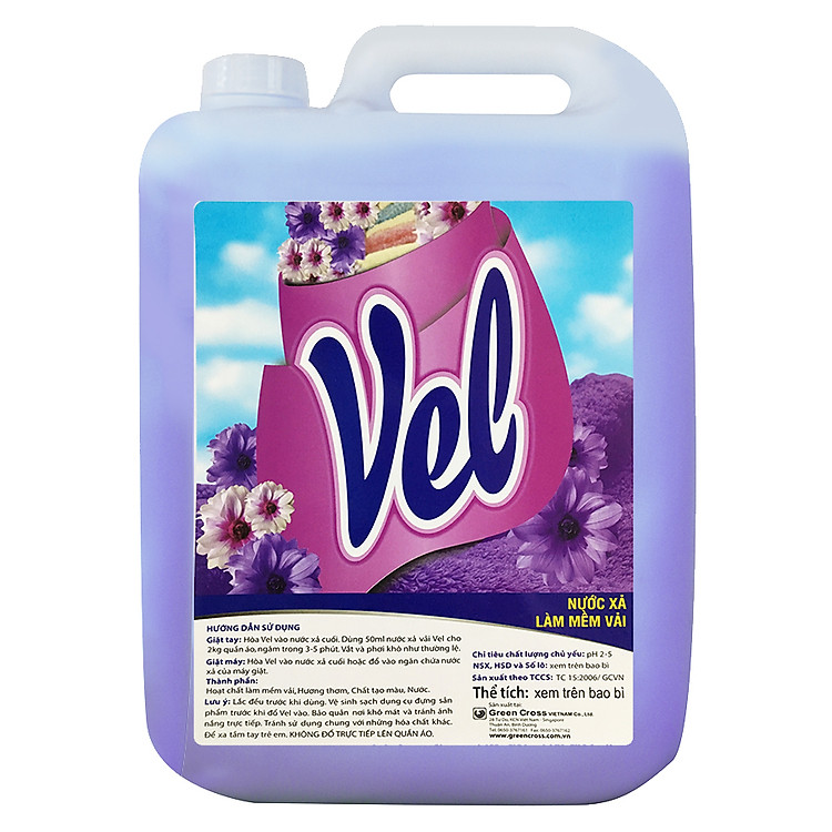 Nước Xả Quần Áo Vel Tím Hương Lavender can 5L