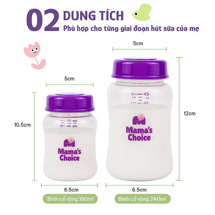 Bình Trữ Sữa Mama's Choice 180ml Uy tín Tiết kiệm - Hình ảnh 3