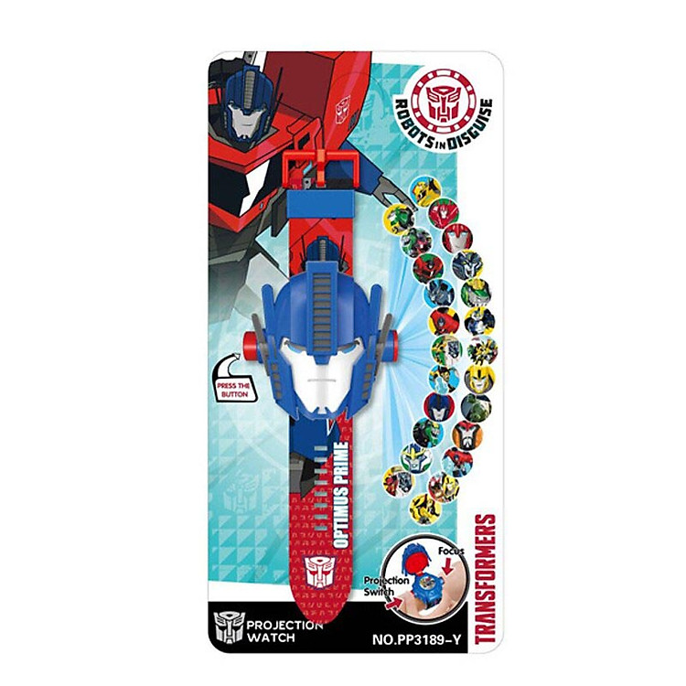 Đồng hồ điện tử chiếu 24 hình 3D người máy biến hình Optimus