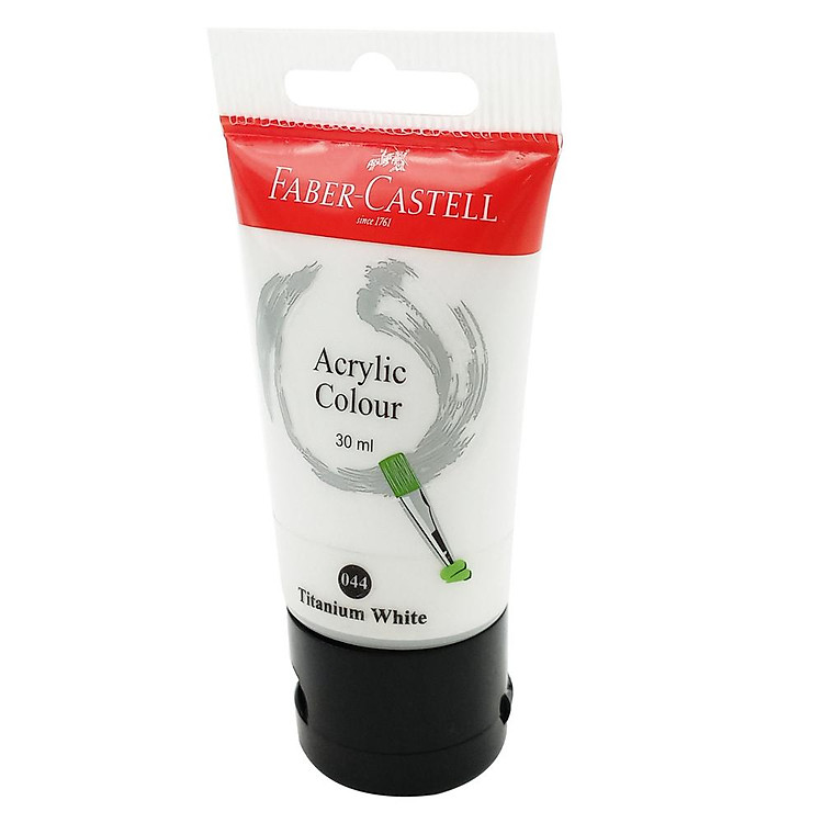 Tuýp màu vẽ acrylic 30ml titanium white (trắng titan) Faber 1183001 - Ảnh 3