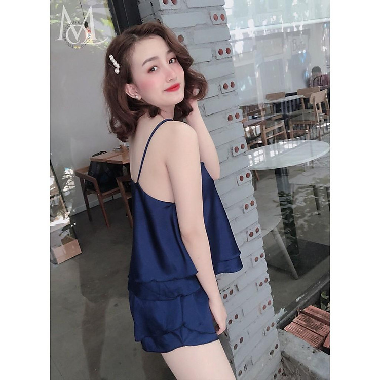 Bộ ngủ 2 dây lụa mềm nhẹ - bộ đồ ngủ cao cấp