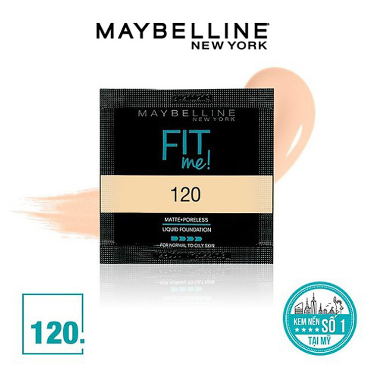 Kem nền Maybelline Fit Me dạng sachet 1.5ml 120 Classic Ivory