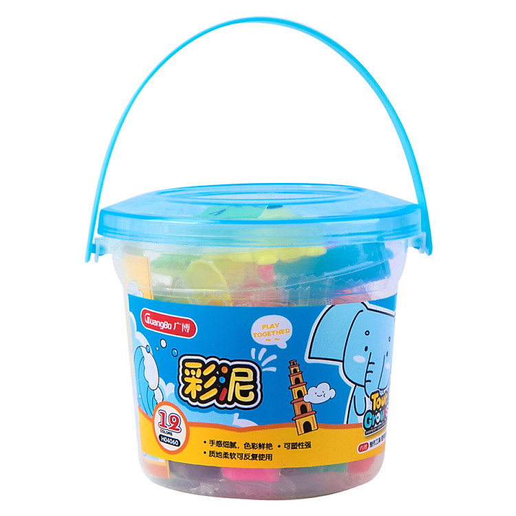 Bộ sáp nặn Tourgroups 12 màu kèm khuôn hộp trụ H04060 Guangbo (Giao màu ngẫu nhiên)