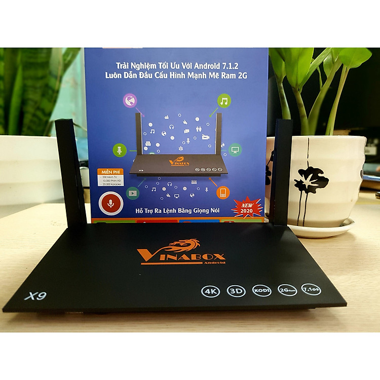 Android VINABOX X9-bản mới 2020 Android 7.1.2 HỖ TRỢ tìm kiếm giọng nói Ram 2G, ROM 8G- SẢN PHẨM CHÍNH HÃNG, Thiết kế Đẹp,Sang trọng VP9,