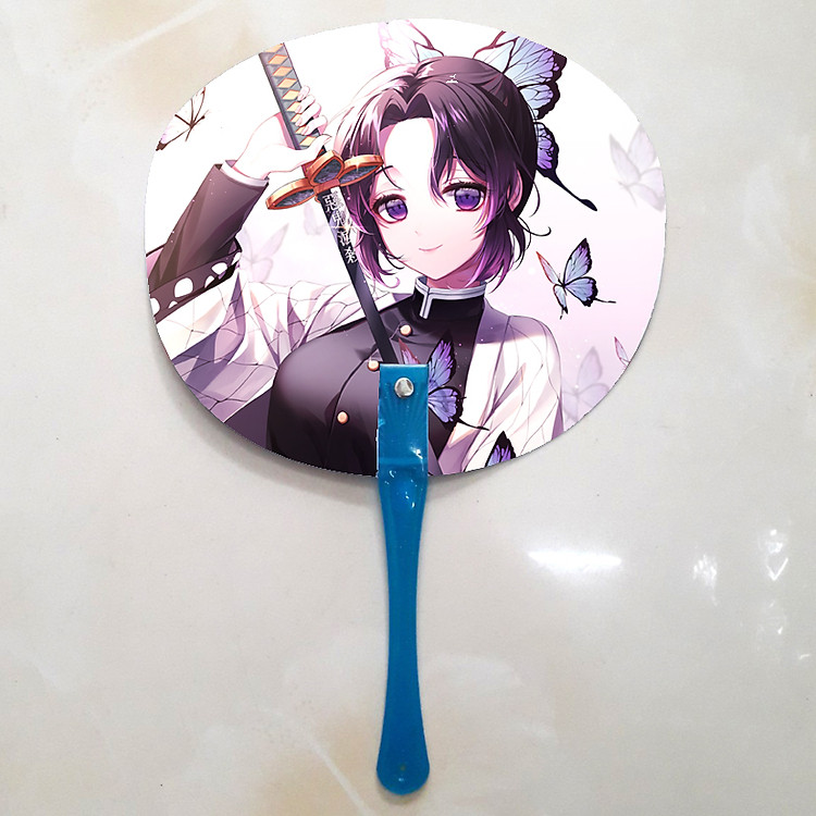 Quạt cầm tay in ảnh 2 mặt Kimetsu no Yaiba - Kochou Shinobu - Ảnh 3