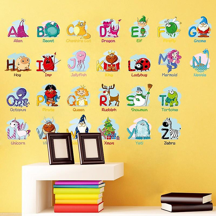 Sticker Decal Dán Tường 24 Chữ Cái và Từ Vựng Tiếng Anh - Ảnh 2