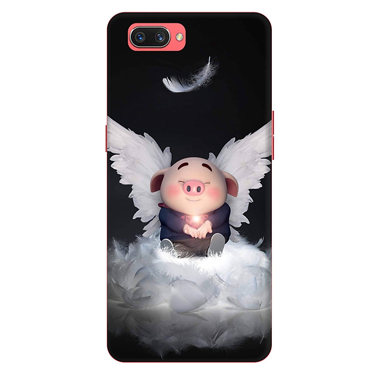 Ốp lưng nhựa cứng nhám dành cho Oppo A3S in hình Heo Con Thiên Thần
