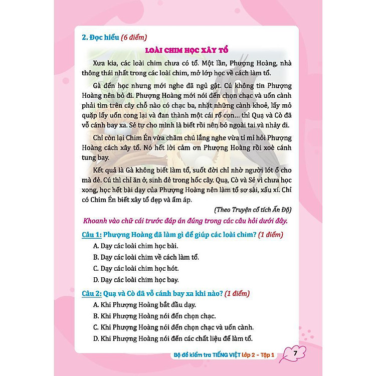 Bộ Đề Kiểm Tra Tiếng Việt Lớp 2 - Tập 1 - Ảnh 7