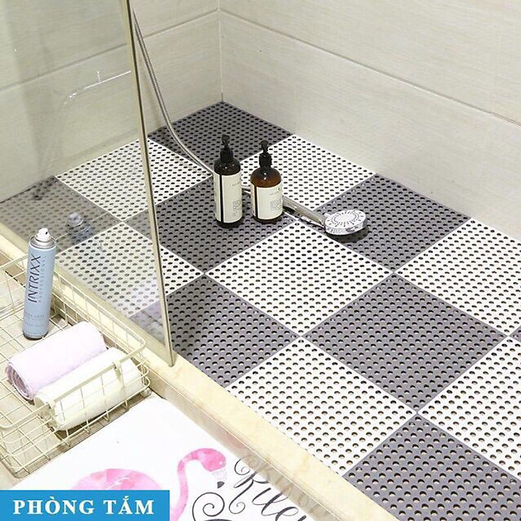Thảm nhựa lỗ kháng khuẩn, chống trơn, trượt nhà tắm (kích thước 30x30cm)