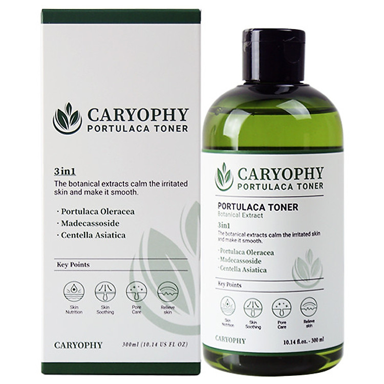Nước hoa hồng dưỡng da giảm mụn Caryophy Portulaca Toner 300ml