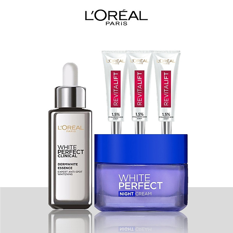 Bộ Sản Phẩm dưỡng trắng da giảm thâm nám và cấp ẩm L'Oreal Paris