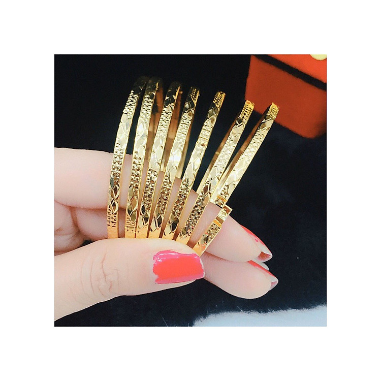 Bộ Vòng Xi Men Mạ Vàng 18k Gồm 07 Chiếc Khóa Gài Mẫu 170.09.10