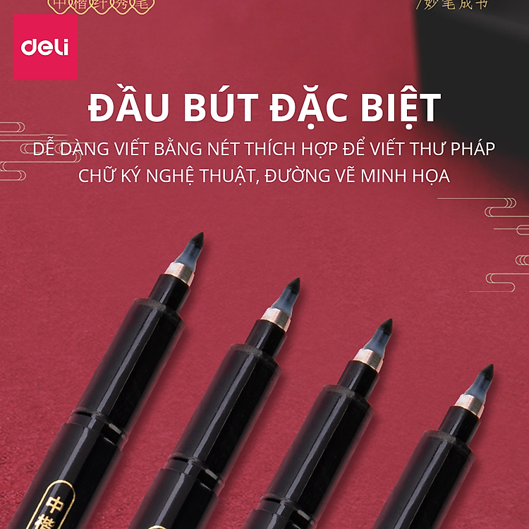 Bút Viết Thư Pháp Hán Tự Calligraphy Kanji Deli - Nhiều Kích Cỡ - Ảnh 3
