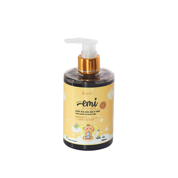Nước rửa bình sữa Emi Balance 280ml Chính hãng Tiết kiệm - Hình ảnh 2