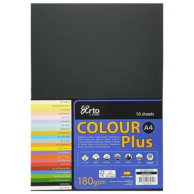 Tập Giấy Màu CAMPAP CR36572 (10 tờ, A4, Đen)