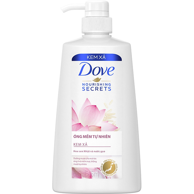 Dầu Xả Dove Óng Mềm Tự Nhiên 620g