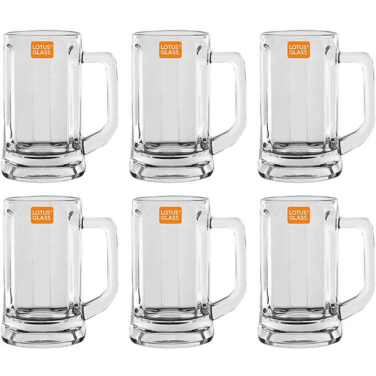 Bộ 4 Cốc Quai Thủy Tinh Lotus Glass VTC 312 Trơn