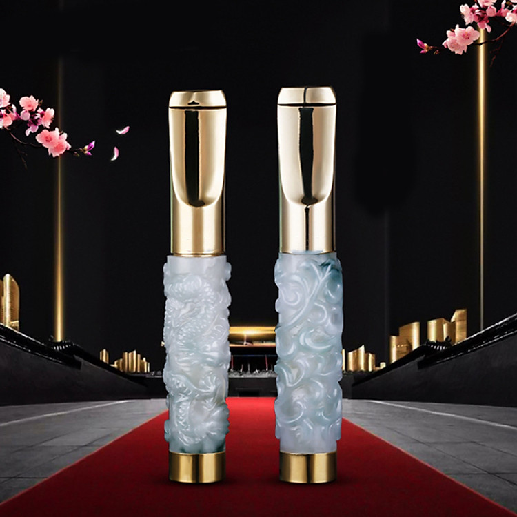 Tẩu Lọc Thuốc Cầm Tay Đá Ngọc Bích 358ZB (họa tiết ngẫu nhiên) - Ảnh 2