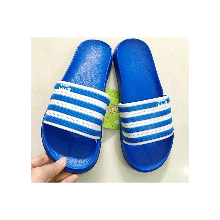 Dép nhựa quai ngang sọc trắng S013 - Xanh sáng