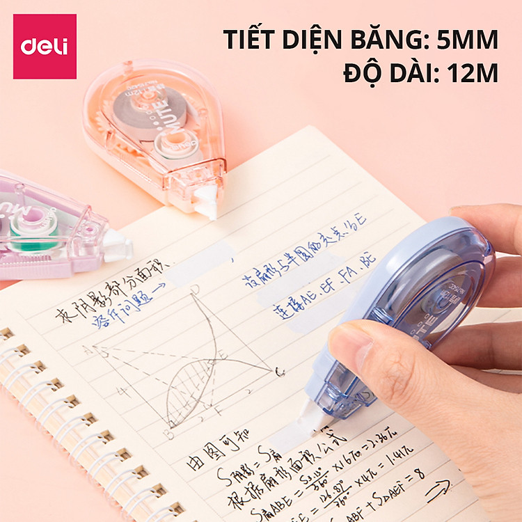 Bút Xóa Băng 12M Không Tiếng Ồn Deli - Xanh Lá - Ảnh 7