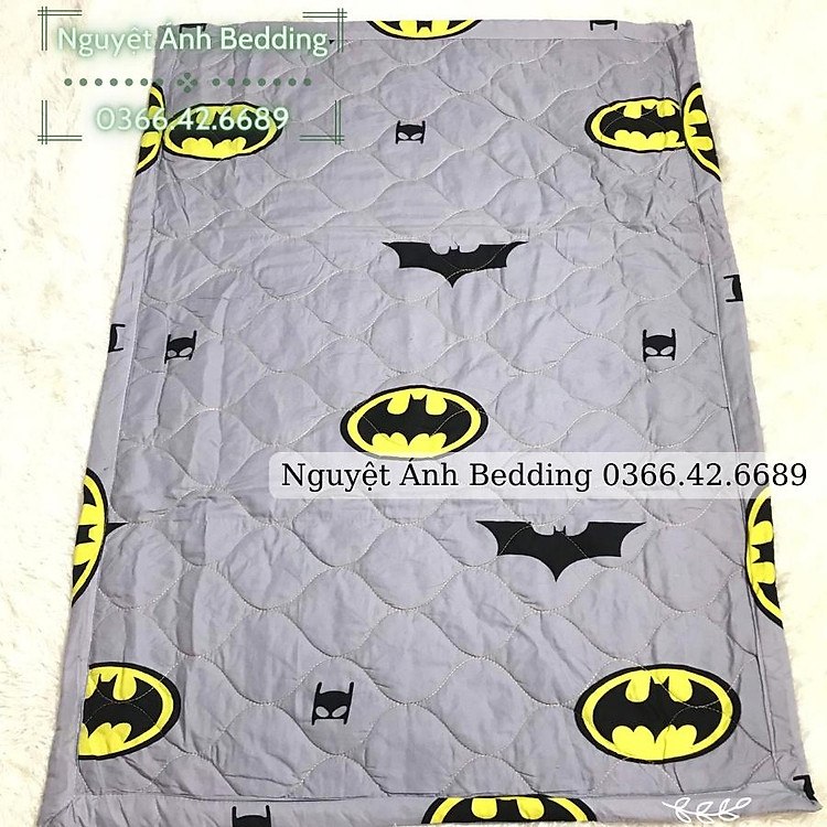 (Giảm giá cuối nằm) Chăn cho bé đi học mầm non mẫu BATMAN poly cotton, mền trần bông gòn sạch loại đẹp nhiều mẫu đẹp