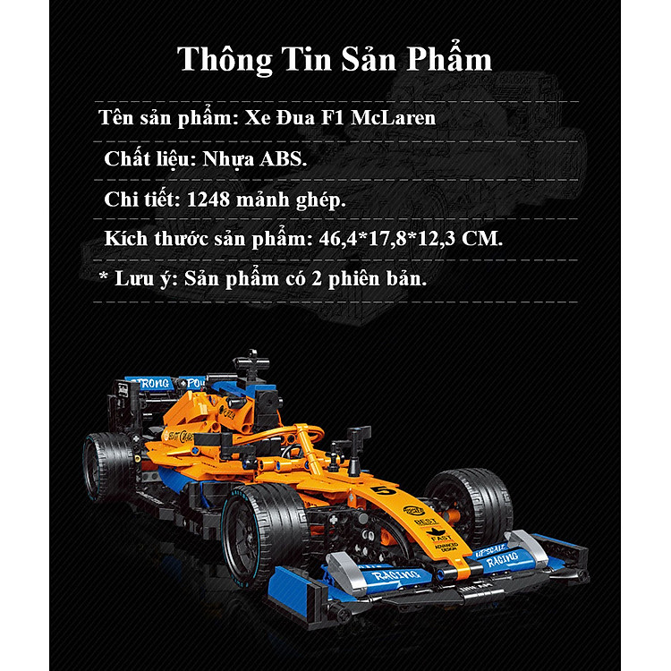 Mua Bộ Đồ Chơi Xếp Hình Xe Đua F1 McLaren Chính hãng Tiết kiệm - Hình ảnh 4