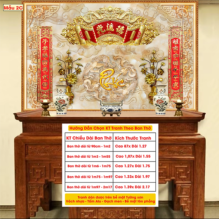 Tranh Lụa Dán Tường Phòng Thờ Cao Cấp 4 – In Sắc Nét – Tặng Keo Dán, Giá Tận Xưởng