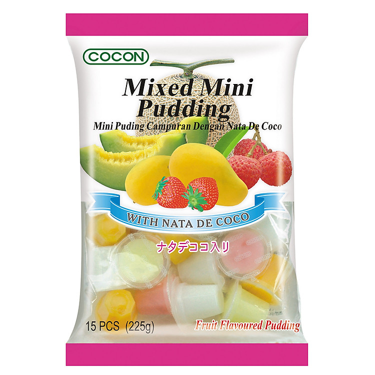 THẠCH RAU CÂU TRÁI CÂY NHIỆT ĐỚI COCON 225G - COCON MINI PUDDING NATA DECOCO MIXED 225G