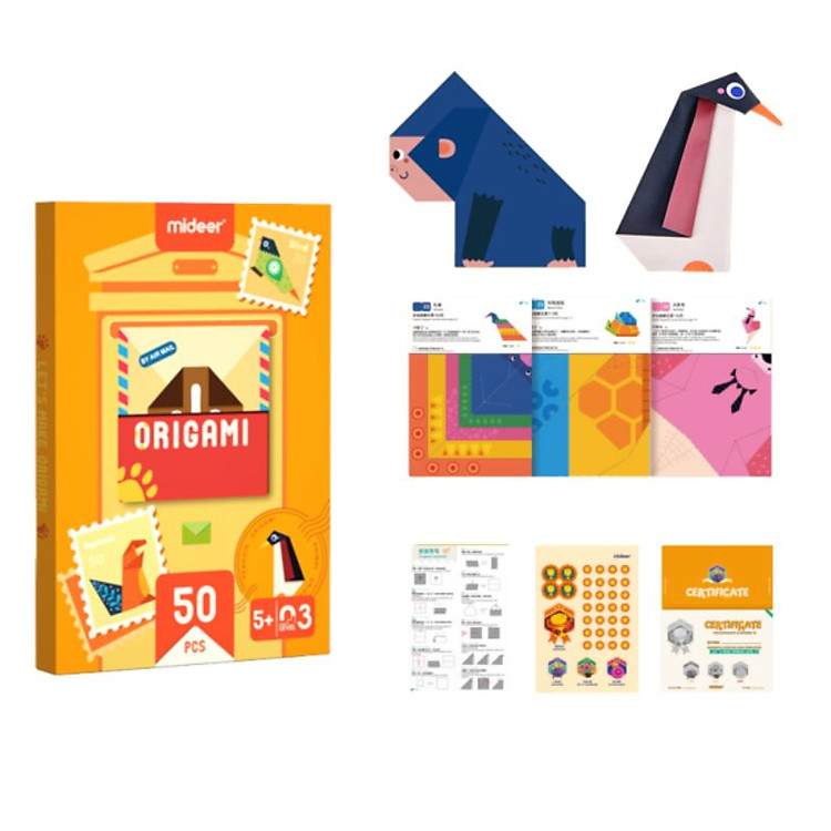 Bộ xếp giấy Origami 50 tờ Mideer Chính hãng Ưu đãi - Hình ảnh 2