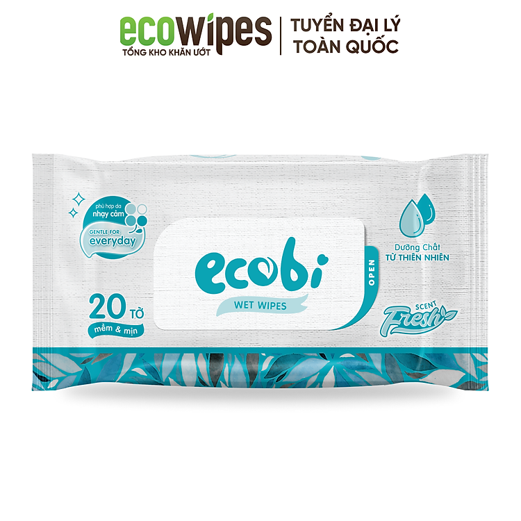 Khăn giấy ướt Ecobi an toàn cho bé Tiết kiệm