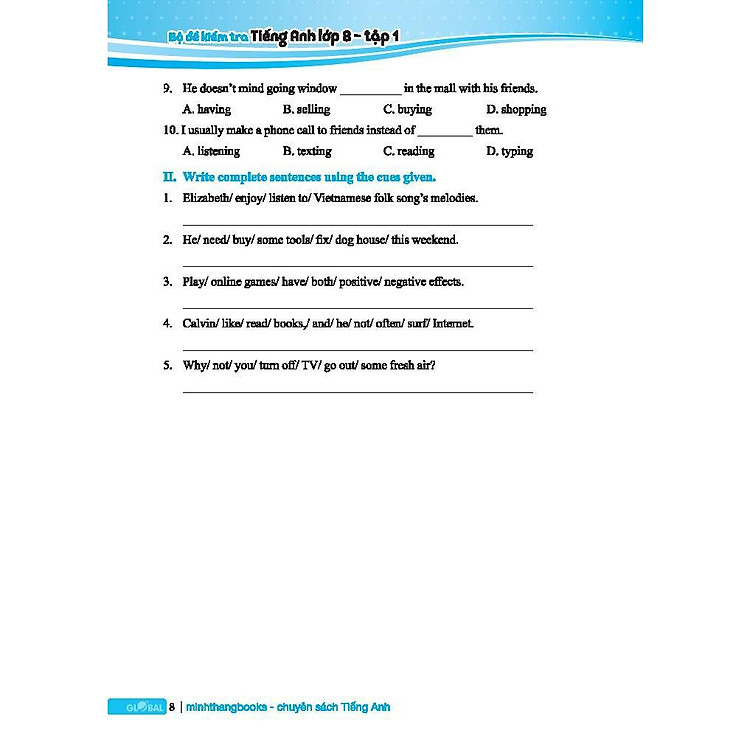 Global Success - Bộ Đề Kiểm Tra Tiếng Anh Lớp 8 - Có Đáp Án (Tập 1) - Ảnh 6