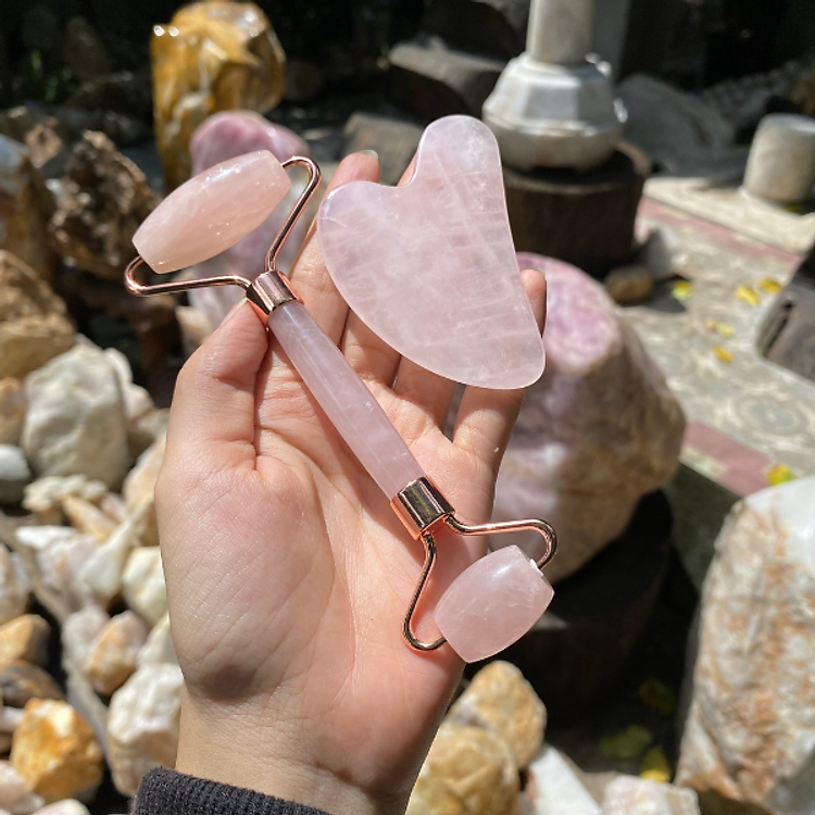 Bộ thanh lăn massage mặt bằng đá NHASAN Giảm bọng mắt, nếp nhăn và nâng cơ mặt hiệu quả