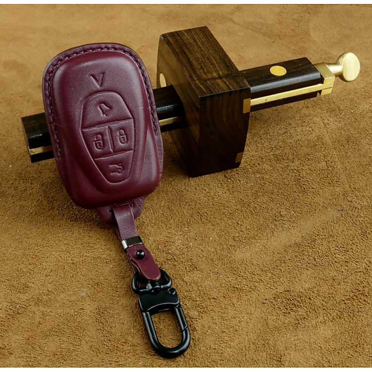 Bao da ép phom Handmade chìa khóa xe ô tô Vinfast VF6 VF7 VF8 VF9 da bò thât tặng móc khóa - hàng chính hãng