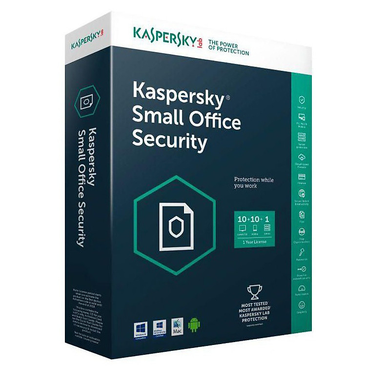 Phần mềm Kaspersky Small Office Security (1 Server + 10 PC) - Hàng Chính Hãng