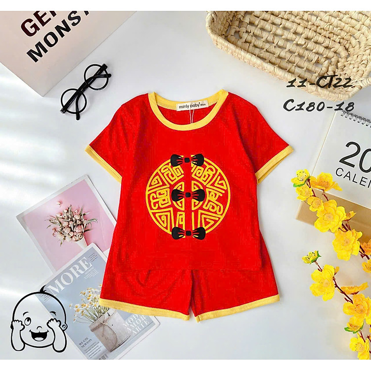 đồ bộ tết cho bé trai bé gái từ 10-30kg vải cotton mềm mát