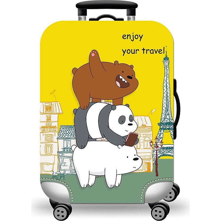 Túi bọc bảo vệ vali -Áo vỏ bọc vali - Size M-3-CHU-GAU