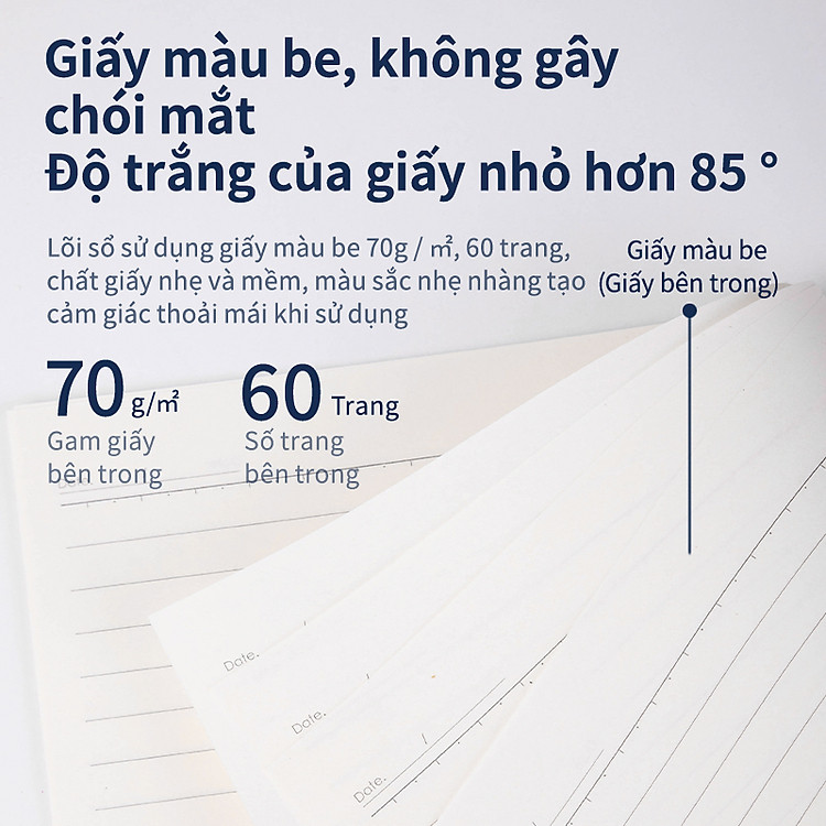 Sổ Tay Ghi Chép Bìa Nhựa Khổ A5 Deli (60 trang) - Ảnh 2