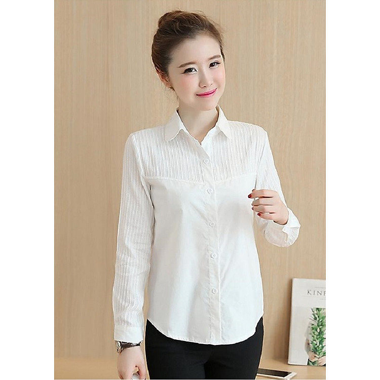 Áo Sơ Mi Nữ BAZAS New 2019 BZ6V8 Màu Trắng