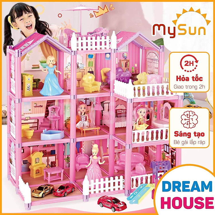 Mô hình lâu đài búp bê cho bé gái Chính hãng Tiết kiệm - Hình ảnh 3