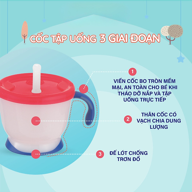 Cốc tập uống Richell 150ml Xanh Chính hãng Ưu đãi - Hình ảnh 3