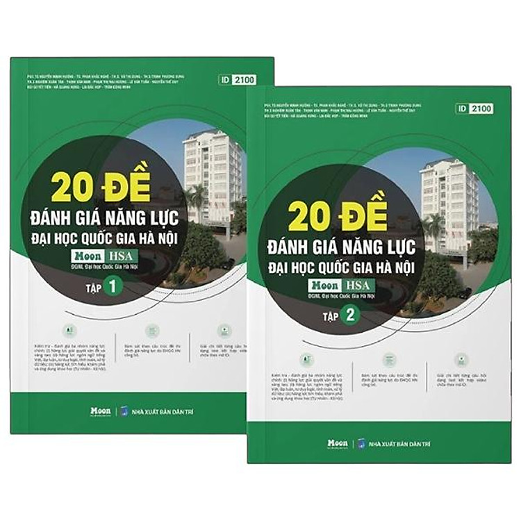 Sách - Bộ Sách 20 Đề Đánh Giá Năng Lực Đại Học Quốc Gia Hà Nội - Tập 1+2 (Bộ 2 Tập)