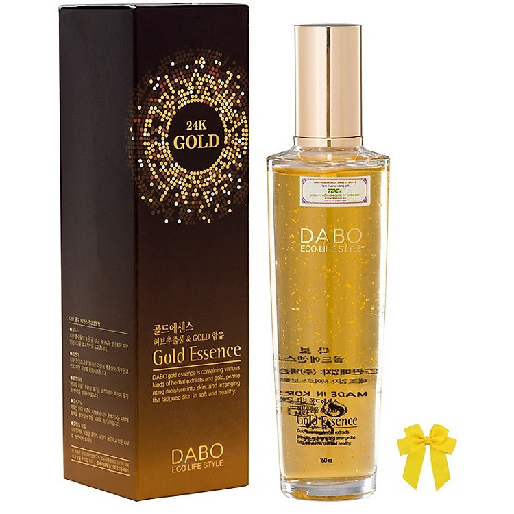Serum tinh chất vàng 24k dưỡng da xóa xạm thâm Dabo Gold Essence Hàn quốc (150ml) và nơ